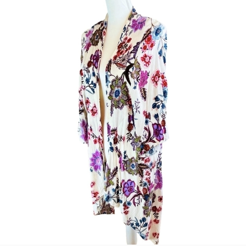 PATRONS OF PEACE Floral Boho Kimono Flowy Coverup Cardigan
